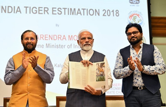 भारत लगभग 3000   बाघों के साथ दुनिया के सुरक्षित स्थानों में से एक : PM