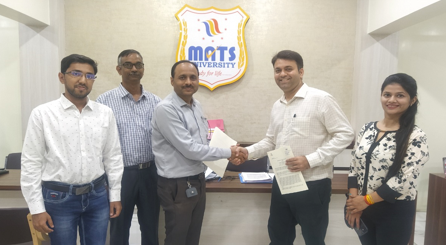 MoU between Mats University and Young India Students will be able to build career in various industries