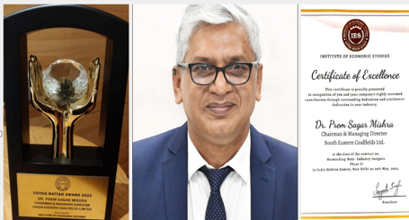 Udyog Ratna Award to Prem Sagar Mishra, CMD of SECL