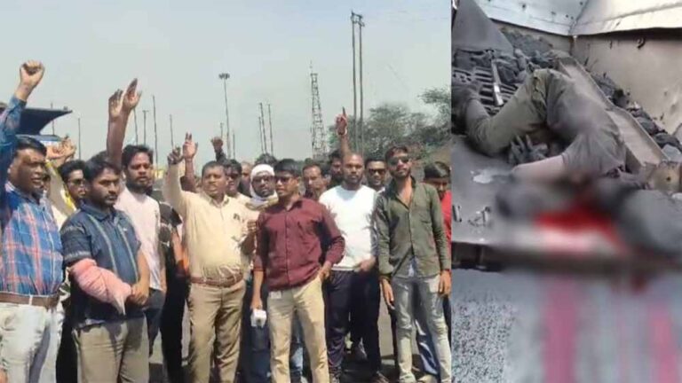 कुसमुंडा खदान में 25 फीट की ऊंचाई से गिरकर मजदूर की मौत, परिजनों ने मजदूरों के साथ किया प्रदर्शन