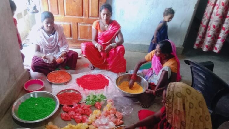 नक्सलियों ने जिन महिलाओं के जीवन को किया बेरंग, वही महिलाएं हर्बल गुलाल बनाकर लोगेां के जीवन में ला रही खुशहाली