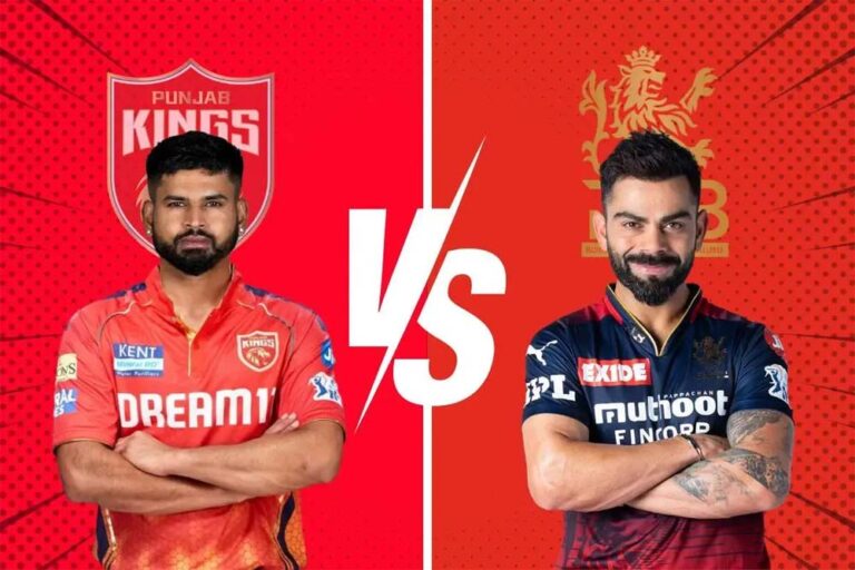 पंजाब किंग्स ने आरसीबी के सामने जीत के लिए 158 रनों का टारगेट रखा, लक्ष्य का पीछा करते हुए फिल सॉल्ट लौटे पवेलियन