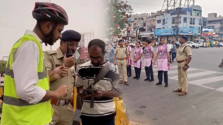 इंदौर यातायात पुलिस ने ड्रोन की मदद से एक दिन में 25 से अधिक चालान काटे