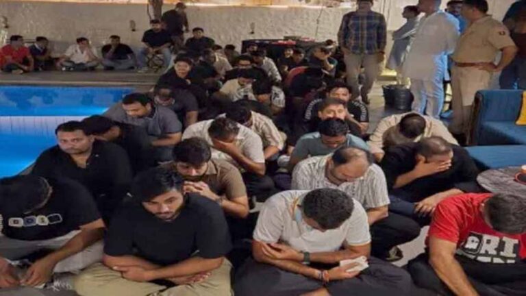 फार्म हाउस पर जुए-नशे की महफिल में पुलिस का छापा, 50 रईसजादे धराए