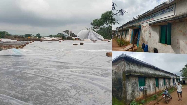 जर्जर छात्रावास बना खतरा: टपकती छत को प्लास्टिक से ढंका, मासूमों की जिंदगी दांव पर