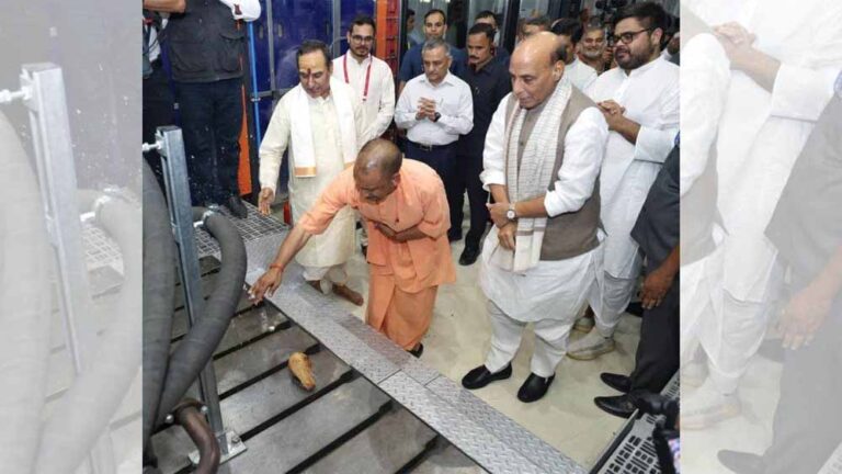 रक्षा मंत्री राजनाथ सिंह और सीएम योगी ने देश की पहली ड्रोन मैन्युफैक्चरिंग यूनिट की दी सौगात