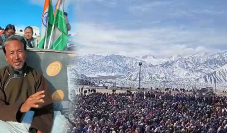 लद्दाख में आंदोलन उग्र, लेह में BJP दफ्तर और CRPF की गाड़ी को किया आग के हवाले; वांगचुक 15 दिन से भूख हड़ताल पर