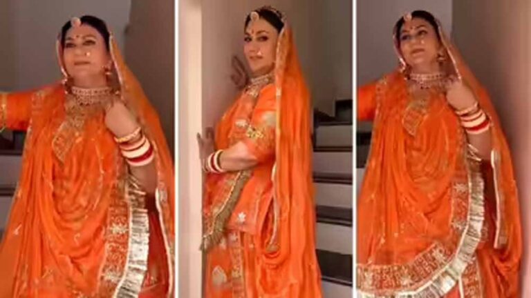 माथे की बिंदी से लेकर नथ तक, राजस्थानी राजपूताना पोशाक में नजर आईं दीपिका चिखलिया