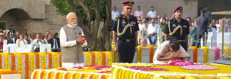 राजघाट पर प्रधानमंत्री और राष्ट्रपति ने बापू को नमन किया, दिया एकता का संदेश