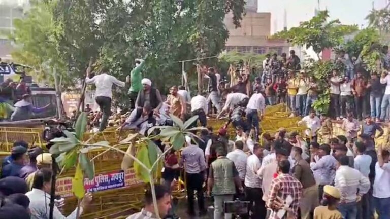 सीएम आवास घेराव से पहले हंगामा, पुलिस और युवा कांग्रेस कार्यकर्ताओं में धक्का-मुक्की