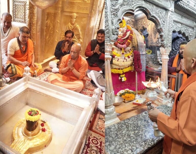 मुख्यमंत्री ने काशी विश्वनाथ मंदिर व काल भैरव मंदिर में किया दर्शन पूजन
