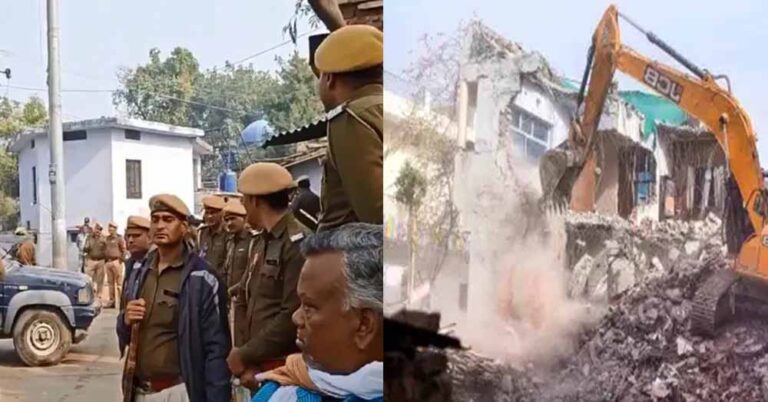 राजस्थान के करौली में कुख्यात सटोरिए रशीद के घर पर चला बुलडोजर, छावनी में बदला इलाका