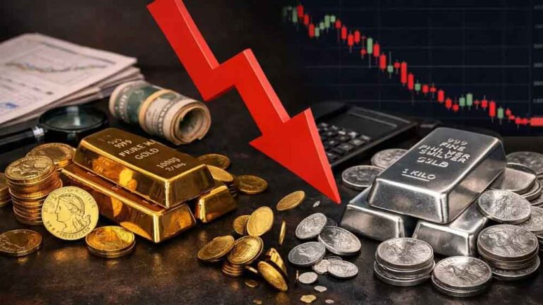 बजट भाषण के बीच बाजार धड़ाम: शुरुआत में सोना-चांदी गिरे, निवेशकों में हड़कंप