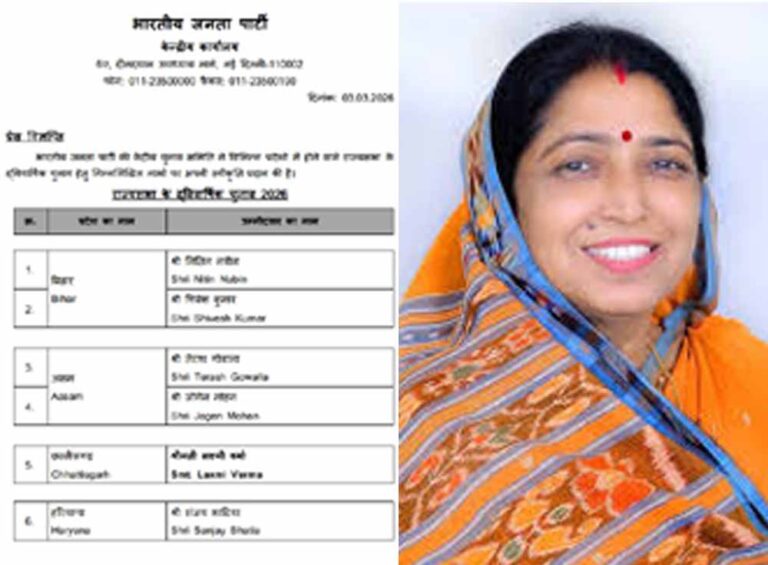 राज्यसभा चुनाव में लक्ष्मी वर्मा बनीं भाजपा उम्मीदवार, संगठनात्मक अनुभव और सामाजिक समीकरण का मिला लाभ