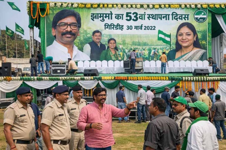 गिरिडीह में झामुमो का 53वां स्थापना दिवस, मुख्यमंत्री हेमंत सोरेन की मौजूदगी में आयोजन