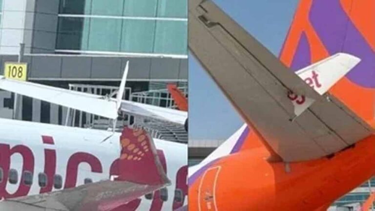दिल्ली एयरपोर्ट पर टैक्सींग के दौरान दो विमानों में टक्कर, जांच शुरू