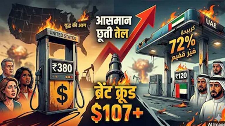 अमेरिका में पेट्रोल की कीमतें 44% बढ़ीं, युद्ध के असर से उछाल; भारत में मिली राहत