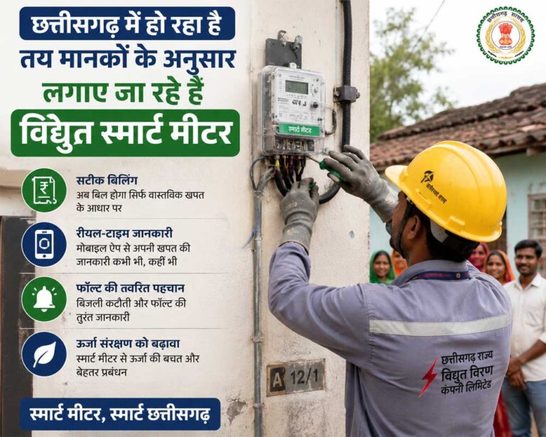 छत्तीसगढ़ में हो रहा है तय मानकों के अनुसार लगाए जा रहे है विद्युत स्मार्ट मीटर