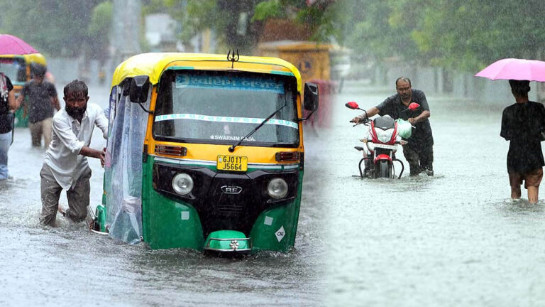 गुजरात में बारिश बनी आफत! हेलीकॉप्टर से रेस्क्यू, अहमदाबाद-सूरत समेत 5 शहरों में बाढ़ जैसे हालात