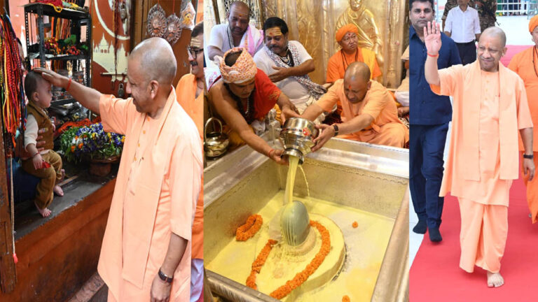 मुख्यमंत्री योगी ने श्रावण मास के प्रथम दिन बाबा विश्वनाथ और काल भैरव मंदिर जाकर किया दर्शन-पूजन