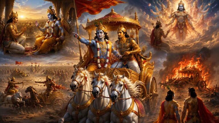 श्रीकृष्ण का अर्जुन को सारथी के रूप में चुनना और गीता का उपदेश