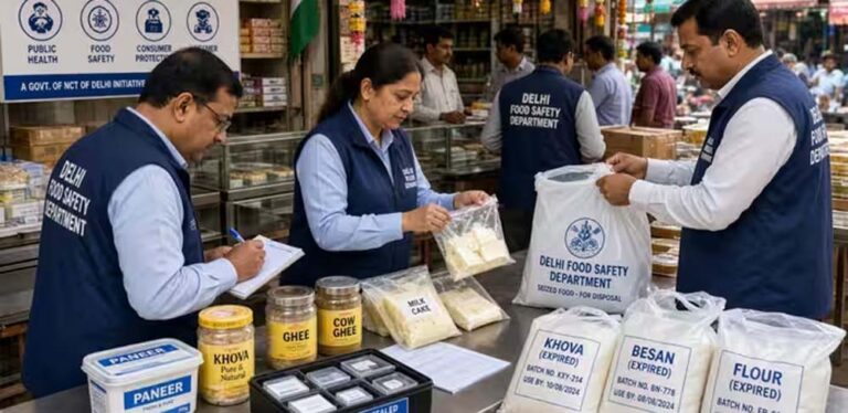 रक्षाबंधन से पहले दिल्ली में मिलावटखोरों पर शिकंजा, 131 किलो एक्सपायर्ड खाद्य सामग्री नष्ट
