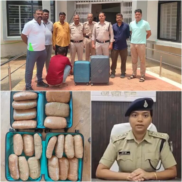 कटनी में पुलिस की बड़ी कार्रवाई, 20 किलो गांजे के साथ तस्कर गिरफ्तार
