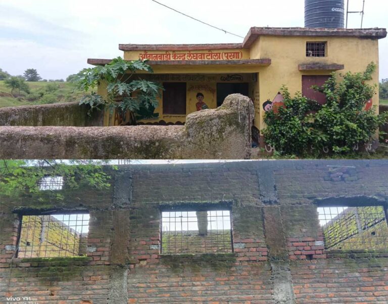 कक्षा 1 से 5 तक के सभी बच्चे आज आंगनवाड़ी में पढ़ने को मजबूर है।