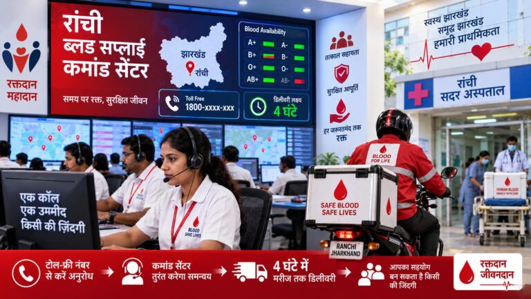 झारखंड में अब एक कॉल पर 4 घंटे में पहुंचेगा ब्लड, 90 दिनों में लागू होगी नई व्यवस्था