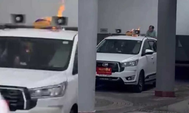 भोपाल में मेयर की कार में आग लगाने की कोशिश! नाराज कर्मचारी ने छत पर जलाए कागज, मचा हड़कंप