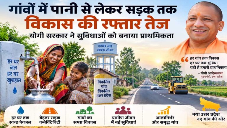 योगी सरकार का ग्रामीण क्षेत्रों में बेहतर पेयजल आपूर्ति के साथ सुगम आवागमन की सुविधा पर भी जोर