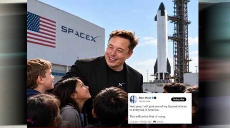 एलन मस्क का बड़ा ऐलान, हर अमेरिकी बच्चे को मिलेगा SpaceX का शेयर!