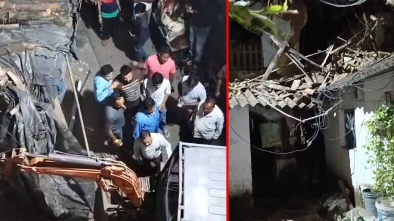 जबलपुर में 100 साल पुराना मकान भरभराकर गिरा, मलबे में फंसे लोगों का रेस्क्यू