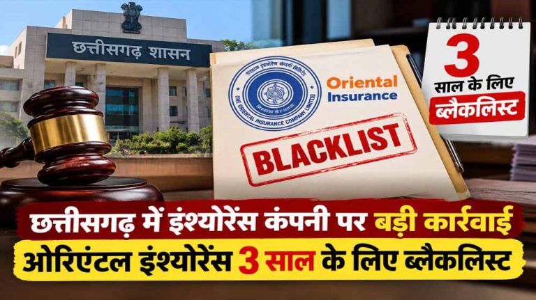 छत्तीसगढ़ सरकार की सख्त कार्रवाई: ओरिएंटल इंश्योरेंस कंपनी तीन साल के लिए ब्लैकलिस्ट