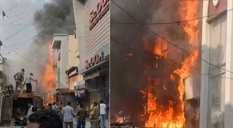 भोपाल के न्यू मार्केट में भीषण आग, 1 किमी दूर फायर स्टेशन फिर भी आधे घंटे में पहुंची दमकल