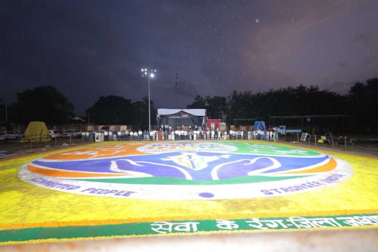 रणजीता स्टेडियम में रंगोली के जरिए साकार हुआ डिजिटल इंडिया का विजन